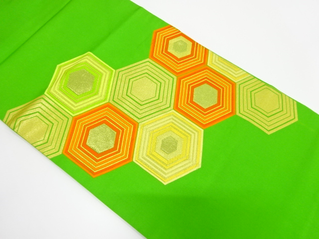 JAPANESE NAGOYA OBI / UNUSED / WOVEN KIKKO PATTERN